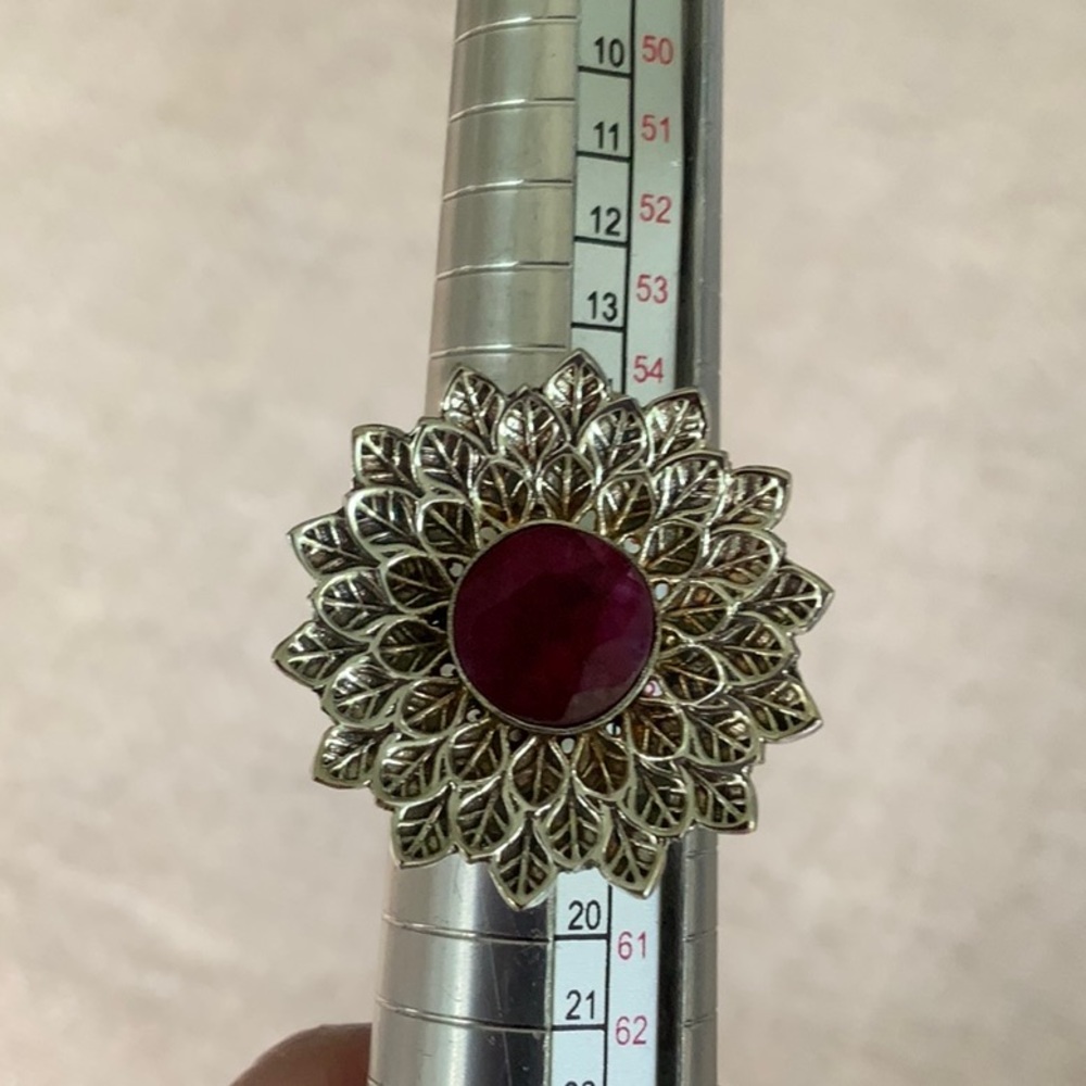 Ruby 925 Sterling Silver Ring, Size 8 - image 8